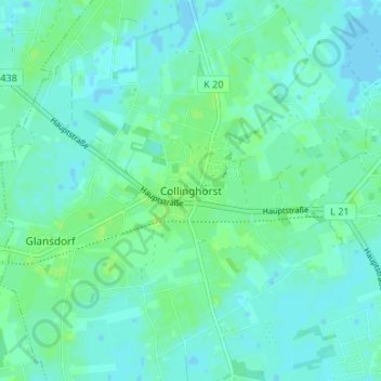 Carte topographique Collinghorst, altitude, relief