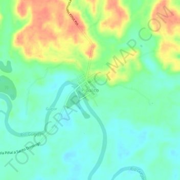 Carte topographique Piñalito, altitude, relief