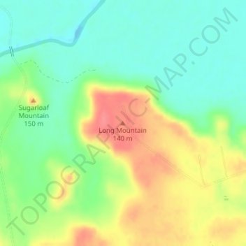 Carte topographique Long Mountain, altitude, relief