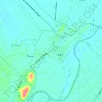 Carte topographique Barangay Sta. Rosa, altitude, relief