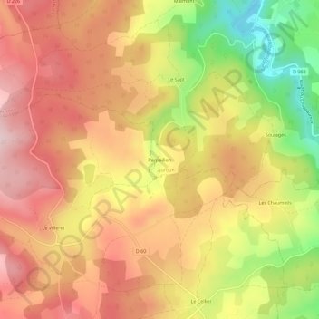 Carte topographique Parpaillon, altitude, relief