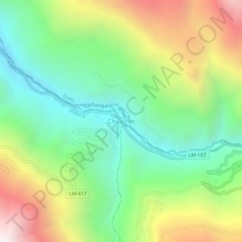 Carte topographique Chiuchin, altitude, relief