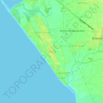 Carte topographique Beneg, altitude, relief