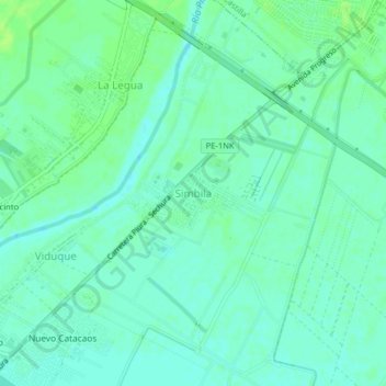 Carte topographique Simbila, altitude, relief