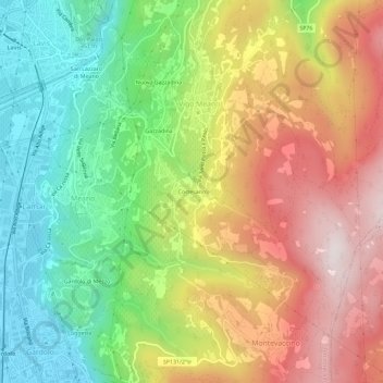 Carte topographique Cortesano, altitude, relief