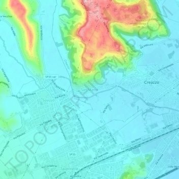 Carte topographique San Marco, altitude, relief