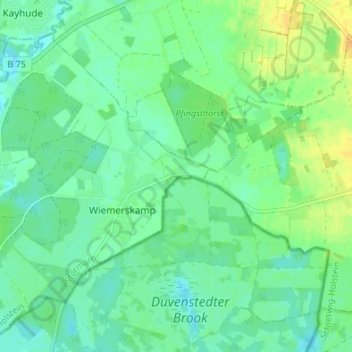 Carte topographique Pfingsthorst, altitude, relief