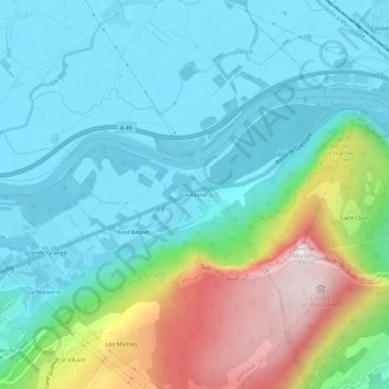 Carte topographique Le Replat, altitude, relief