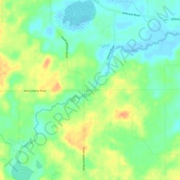 Carte topographique Liberty, altitude, relief