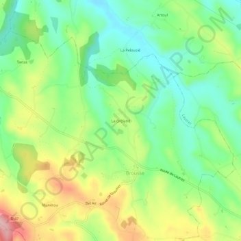 Carte topographique La Grélarié, altitude, relief