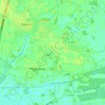 Carte topographique Elmelage, altitude, relief