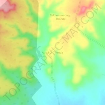 Carte topographique Athukur Thanda, altitude, relief