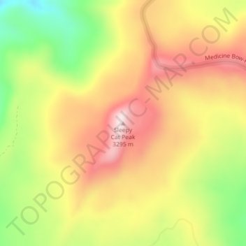 Carte topographique Sleepy Cat Peak, altitude, relief