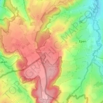 Carte topographique Eperheide, altitude, relief