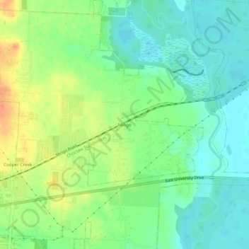 Carte topographique Mingo, altitude, relief