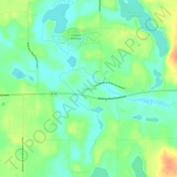 Carte topographique Grattan, altitude, relief