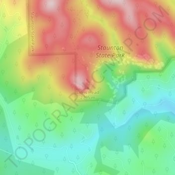 Carte topographique Lions Head, altitude, relief