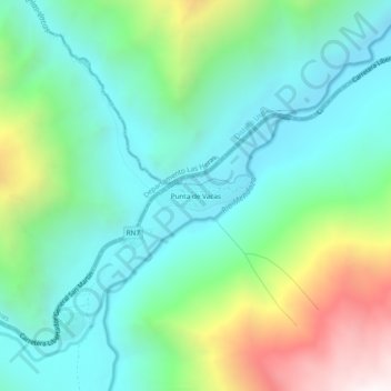 Carte topographique Punta de Vacas, altitude, relief