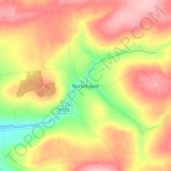 Carte topographique Rockchapel, altitude, relief