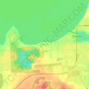 Carte topographique Boulder Park, altitude, relief