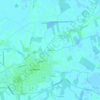 Carte topographique Parolino, altitude, relief