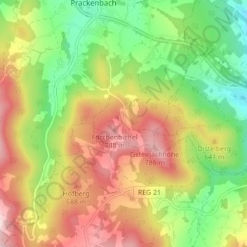 Carte topographique Schwaben, altitude, relief
