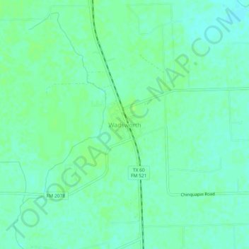 Carte topographique Wadsworth, altitude, relief
