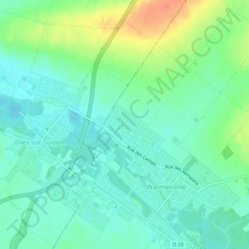 Carte topographique Le Petit Vallage, altitude, relief