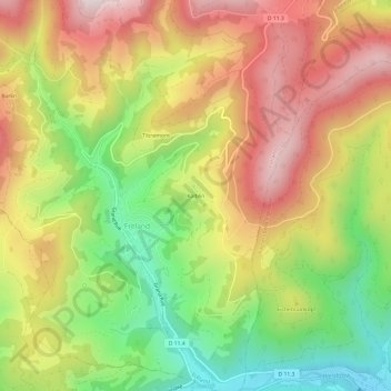 Carte topographique Kalblin, altitude, relief