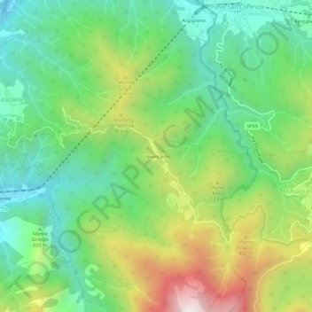 Carte topographique Ugliancaldo, altitude, relief