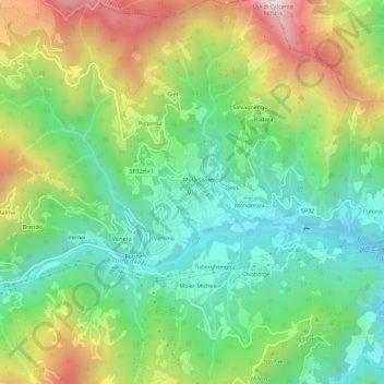 Carte topographique Viù, altitude, relief