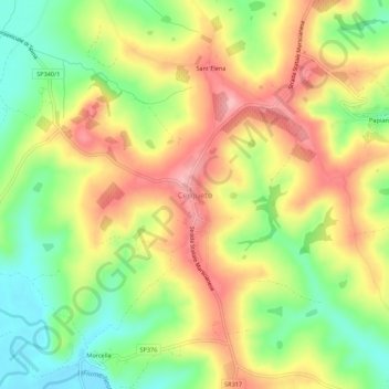 Carte topographique Cerqueto, altitude, relief
