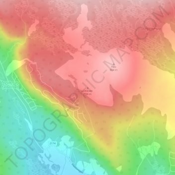 Carte topographique Litlåsen, altitude, relief