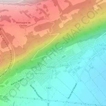 Carte topographique Chalet des Fribourgeois, altitude, relief
