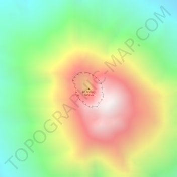 Carte topographique Ile Boleng, altitude, relief