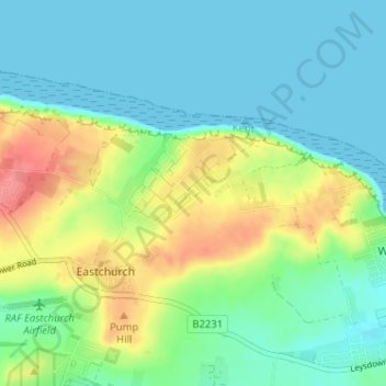 Carte topographique Berryfield, altitude, relief