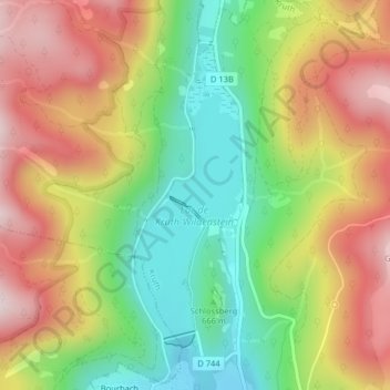Carte topographique Lac de Kruth, altitude, relief