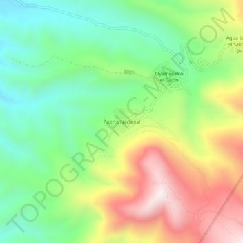 Carte topographique Puerto Nacional, altitude, relief