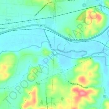 Carte topographique Claylick, altitude, relief