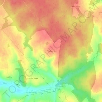 Carte topographique Pille Bourse, altitude, relief