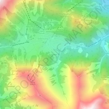 Carte topographique Gröben, altitude, relief