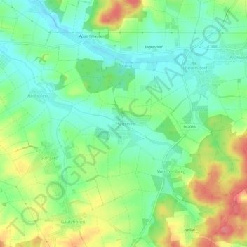 Carte topographique Hausen, altitude, relief