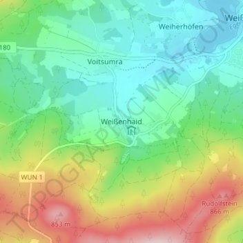 Carte topographique Weißenhaid, altitude, relief