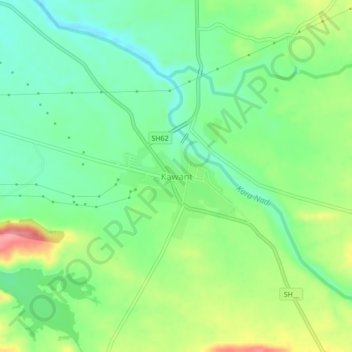 Carte topographique Kawant, altitude, relief