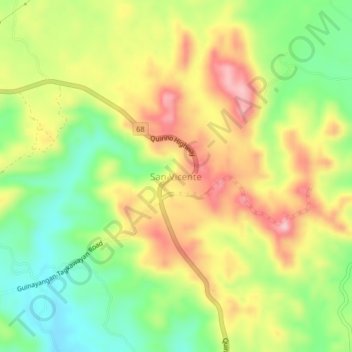 Carte topographique San Vicente, altitude, relief