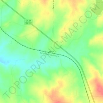 Carte topographique Bozar, altitude, relief