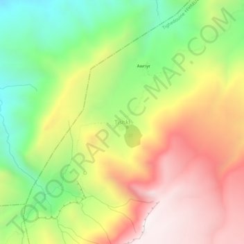 Carte topographique Tishki, altitude, relief