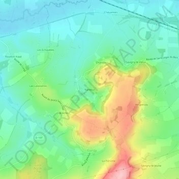 Carte topographique Nanteuil, altitude, relief
