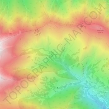 Carte topographique Laurenti, altitude, relief