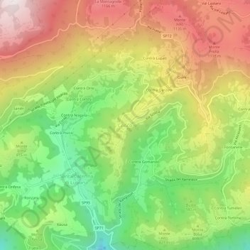 Carte topographique Conco, altitude, relief